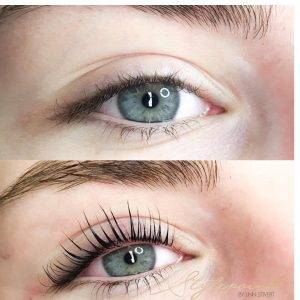 Lash lift before/after